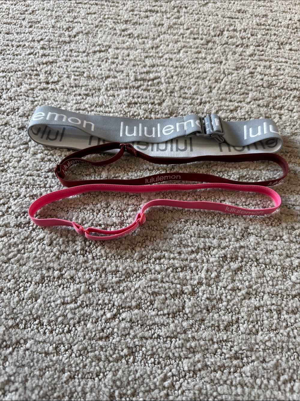 lululemon athletica Adjustable Headbands in Gray and Maroon
